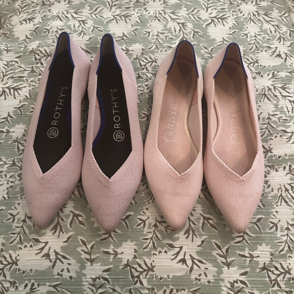 Rothy's Light Pink Women's Flats (2 pairs)